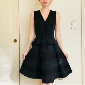 Proenza Schouler Black A Line V Neck Dress SZ 2